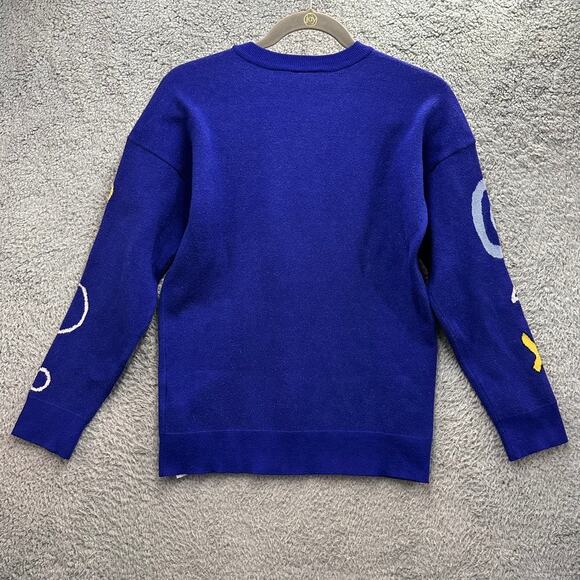 Disney Donald Duck Small Pullover Knit Sweater Crew Neck Large Donald Print Fun - Picture 6 of 10